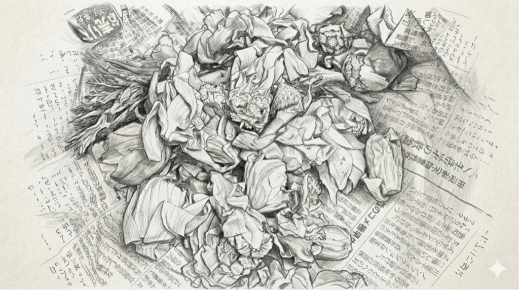 フキノトウ鉛筆画
