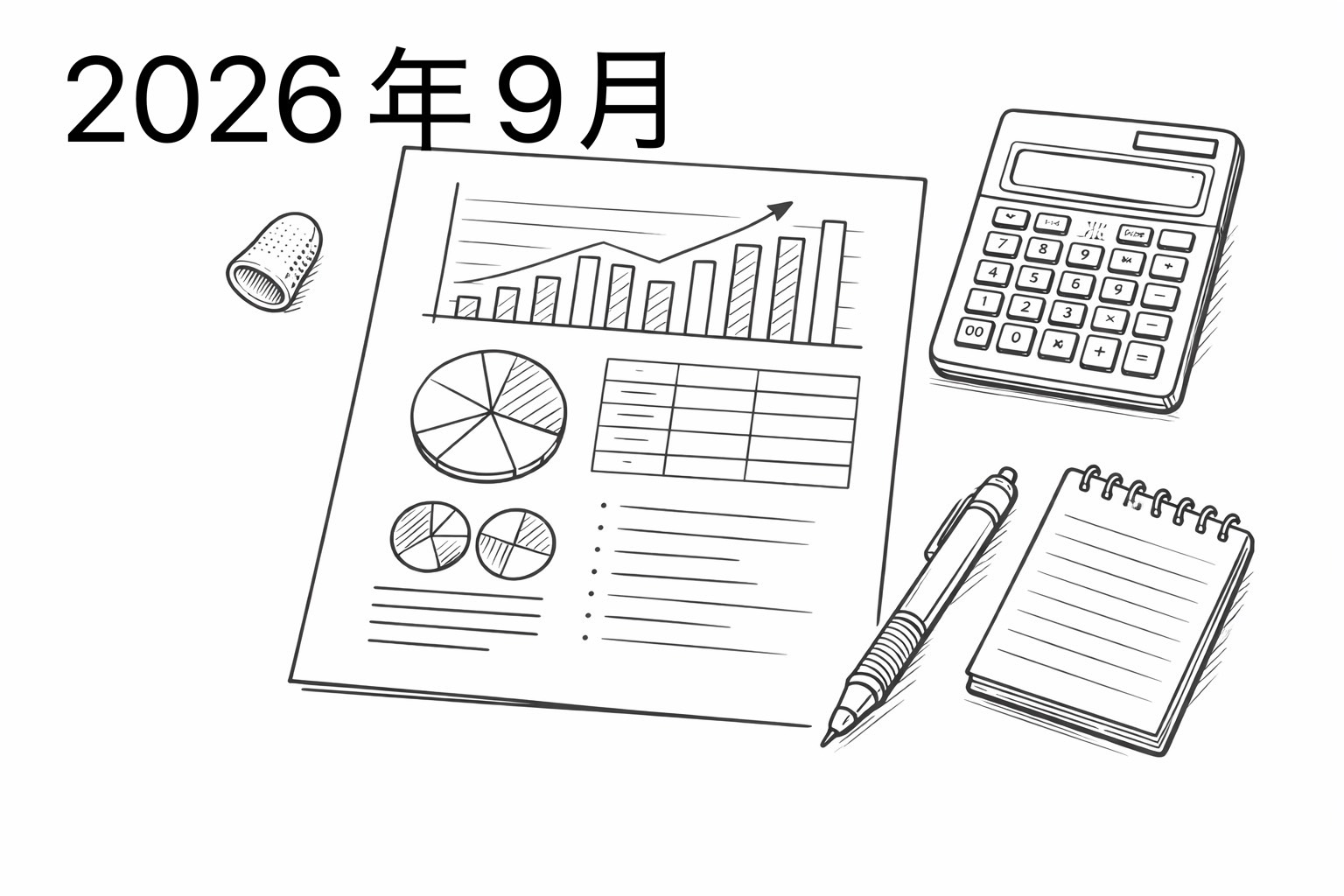 電卓と精算書類